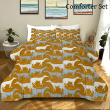 Load image into Gallery viewer, Graceful Elegance Whippet Greyhounds Bedding Set - Comforter or Duvet Cover-Bedding-Bedding, Blankets, Greyhound, Home Decor, Whippet-Deep Mustard-Comforter (with filling) + 2 Pillowcases-Twin-17