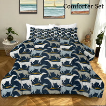 Load image into Gallery viewer, Graceful Elegance Whippet Greyhounds Bedding Set - Comforter or Duvet Cover-Bedding-Bedding, Blankets, Greyhound, Home Decor, Whippet-Midnight Blue-Comforter (with filling) + 2 Pillowcases-Twin-3