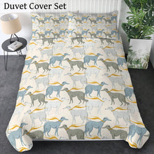 Load image into Gallery viewer, Graceful Elegance Whippet Greyhounds Bedding Set - Comforter or Duvet Cover-Bedding-Bedding, Blankets, Greyhound, Home Decor, Whippet-Pastel Cream-Duvet Cover (no filling) + 2 Pillowcases-Twin-10