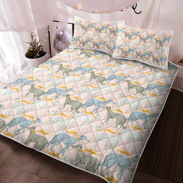 Graceful Elegance Whippet Greyhounds Quilted Blanket or Bedding Set-Bedding-Bedding, Blankets, Greyhound, Home Decor, Whippet-3