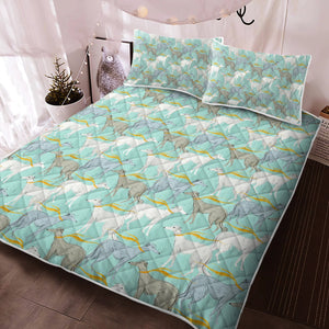 Graceful Elegance Whippet Greyhounds Quilted Blanket or Bedding Set-Bedding-Bedding, Blankets, Greyhound, Home Decor, Whippet-Mint Green-Only Quilt-Twin-12