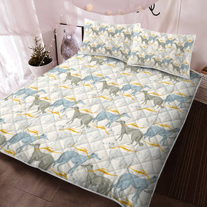 Graceful Elegance Whippet Greyhounds Quilted Blanket or Bedding Set-Bedding-Bedding, Blankets, Greyhound, Home Decor, Whippet-Pastel Cream-Only Quilt-Twin-15