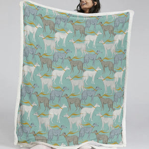 Graceful Elegance Whippet Greyhounds Warm Fleece Blanket - 6 Colors-Bedding-Bedding, Blankets, Christmas, Greyhound, Home Decor, Whippet-15