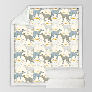 Graceful Elegance Whippet Greyhounds Warm Fleece Blanket - 6 Colors-Bedding-Bedding, Blankets, Christmas, Greyhound, Home Decor, Whippet-18