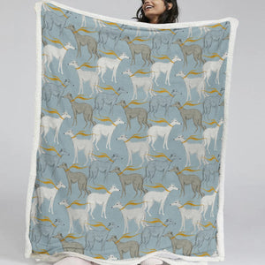 Graceful Elegance Whippet Greyhounds Warm Fleece Blanket - 6 Colors-Bedding-Bedding, Blankets, Christmas, Greyhound, Home Decor, Whippet-19