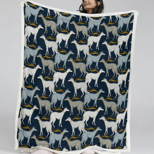 Graceful Elegance Whippet Greyhounds Warm Fleece Blanket - 6 Colors-Bedding-Bedding, Blankets, Christmas, Greyhound, Home Decor, Whippet-21