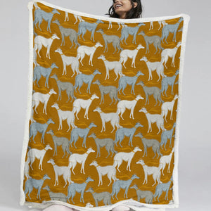 Graceful Elegance Whippet Greyhounds Warm Fleece Blanket - 6 Colors-Bedding-Bedding, Blankets, Christmas, Greyhound, Home Decor, Whippet-23