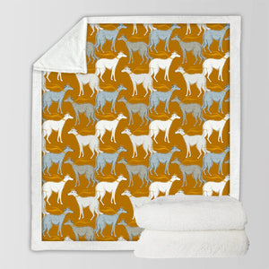 Graceful Elegance Whippet Greyhounds Warm Fleece Blanket - 6 Colors-Bedding-Bedding, Blankets, Christmas, Greyhound, Home Decor, Whippet-24