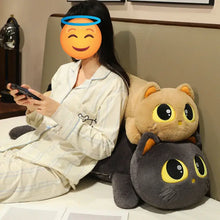 Load image into Gallery viewer, Gray and Black Giant Cat Soft Toy - Big Eyes and Orange Inner Ears-Stuffed Animals-Cat Memorial Gifts,Stuffed Animal-21