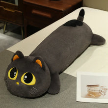 Load image into Gallery viewer, Gray and Black Giant Cat Soft Toy - Big Eyes and Orange Inner Ears-Stuffed Animals-Cat Memorial Gifts,Stuffed Animal-6