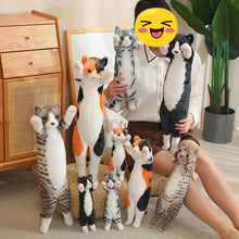 Load image into Gallery viewer, Gray and White American Shorthair Cat Plushie - Striped Tabby - Standing with Pink Paw Pads-14