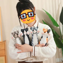 Load image into Gallery viewer, Gray and White American Shorthair Cat Plushie - Striped Tabby - Standing with Pink Paw Pads-12