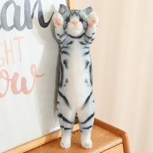 Load image into Gallery viewer, Gray and White American Shorthair Cat Plushie - Striped Tabby - Standing with Pink Paw Pads-Stuffed Animals-Cat Memorial Gifts,Grey and White Cat,Stuffed Animal,Tabby Cat-2