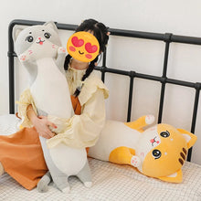 Load image into Gallery viewer, Gray and White Cat Plush Toy Body Pillow - Cuddly Long-Body Kitty (Medium to Giant Size)-Stuffed Animals-Cat Memorial Gifts,Grey and White Cat,Stuffed Animal-5