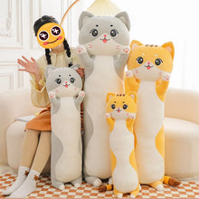 Load image into Gallery viewer, Gray and White Cat Plush Toy Body Pillow - Cuddly Long-Body Kitty (Medium to Giant Size)-Stuffed Animals-Cat Memorial Gifts,Grey and White Cat,Stuffed Animal-7