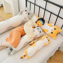 Load image into Gallery viewer, Gray and White Cat Plush Toy Body Pillow - Cuddly Long-Body Kitty (Medium to Giant Size)-Stuffed Animals-Cat Memorial Gifts,Grey and White Cat,Stuffed Animal-6