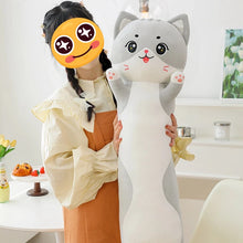 Load image into Gallery viewer, Gray and White Cat Plush Toy Body Pillow - Cuddly Long-Body Kitty (Medium to Giant Size)-Stuffed Animals-Cat Memorial Gifts,Grey and White Cat,Stuffed Animal-1
