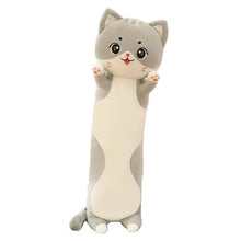 Load image into Gallery viewer, Gray and White Cat Plush Toy Body Pillow - Cuddly Long-Body Kitty (Medium to Giant Size)-Gray-70cm-1