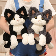 Load image into Gallery viewer, Gray and White Cat Stuffy - Curly Coat Cuddler-14