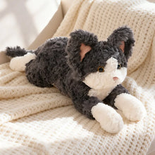 Load image into Gallery viewer, Gray and White Cat Stuffy - Curly Coat Cuddler-8