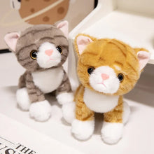 Load image into Gallery viewer, Gray and White Striped Tabby Cat Keychain Plush Toy-7