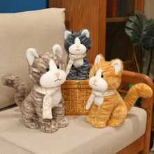 Load image into Gallery viewer, Gray and White Tabby Cat Plush - Snuggly Scarf Kitty-31