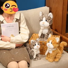 Load image into Gallery viewer, Grey and White Tabby Cat Plush Toy - Snuggly Scarf Kitty Cat-Stuffed Animals-Cats,Grey and White Cat,Stuffed Animal,Tabby Cat-5