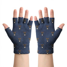 Load image into Gallery viewer, Grayhound Gloves - Happy Happy Grayhound Love Touch Screen Gloves-Accessories-Accessories,Dog Dad Gifts,Dog Mom Gifts,Gloves,Greyhound,Whippet-Navy-Fingerless Gloves-1