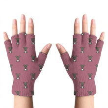 Load image into Gallery viewer, Grayhound Gloves - Happy Happy Grayhound Love Touch Screen Gloves-Accessories-Accessories,Dog Dad Gifts,Dog Mom Gifts,Gloves,Greyhound,Whippet-Rose gold-Fingerless Gloves-2