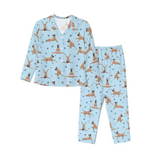 Load image into Gallery viewer, Great Dane Pajamas for Women - XL Available - Fawn Great Danes Doing Yoga-Pajamas-Apparel,Dog Mom Gifts,Great Dane,Pajamas-9