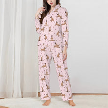 Load image into Gallery viewer, Great Dane Pajamas for Women - XL Available - Fawn Great Danes Doing Yoga-Pajamas-Apparel,Dog Mom Gifts,Great Dane,Pajamas-Pink-XS-3