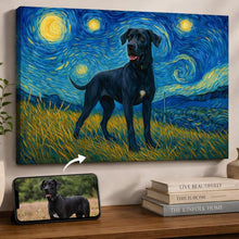 Load image into Gallery viewer, Photo of starry night inspired Great Dane wall art