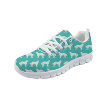 Load image into Gallery viewer, Great Pyrenees Love Women&#39;s Sneakers-Footwear-Dogs, Footwear, Great Pyrenees, Shoes-Light Green-10-2
