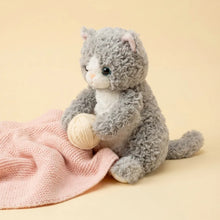 Load image into Gallery viewer, Grey and White Cat Plush Toy - Furry Round Belly Cuddle Buddy-4