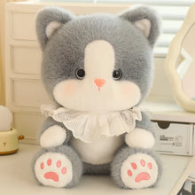 Load image into Gallery viewer, Grey and White Cat Plush Toy - Lace Ruffle Collar Design-GRAY-30cm-1