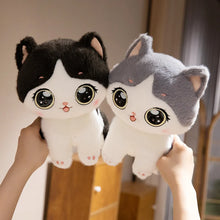 Load image into Gallery viewer, Grey and White Cat Soft Toy - Big Eyed Kawaii Kitty-6