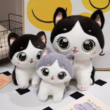 Load image into Gallery viewer, Grey and White Cat Soft Toy - Big Eyed Kawaii Kitty-9