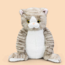Load image into Gallery viewer, Grey and White Tabby Cat Plush Toy - Furry Round Belly Cuddle Buddy-Stuffed Animals-Cat Memorial Gifts,Grey and White Cat,Stuffed Animal-5