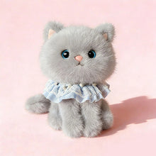 Load image into Gallery viewer, Grey Cat Plush Toy - Adorable Ruffle Collar Sitting Cat-3