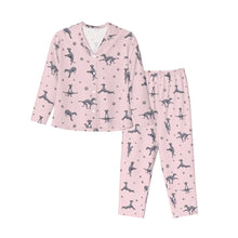 Load image into Gallery viewer, Greyhound Pajamas for Women - XL Available - Blue Greyhounds Doing Yoga-Pajamas-Apparel,Dog Mom Gifts,Greyhound,Pajamas-7