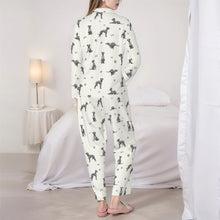 Load image into Gallery viewer, Greyhound Pajamas for Women - XL Available - I Love Blue Italian Greyhounds-Pajamas-Apparel,Dog Mom Gifts,Greyhound,Pajamas-4