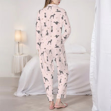 Load image into Gallery viewer, Greyhound Pajamas for Women - XL Available - I Love Blue Italian Greyhounds-Pajamas-Apparel,Dog Mom Gifts,Greyhound,Pajamas-5