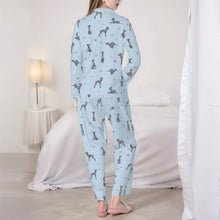 Load image into Gallery viewer, Greyhound Pajamas for Women - XL Available - I Love Blue Italian Greyhounds-Pajamas-Apparel,Dog Mom Gifts,Greyhound,Pajamas-6