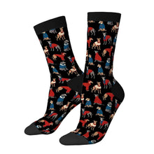 Load image into Gallery viewer, Greyhound Socks - Greyhounds in Festive Winter Wear-Wear Accessories-Black-3 Black-One Size-41
