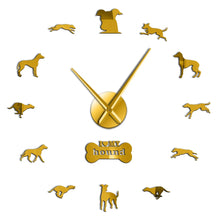 Load image into Gallery viewer, Greyhound / Whippet Love DIY Wall Clock-Gold-50-100CM-7