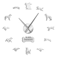 Load image into Gallery viewer, Greyhound / Whippet Love DIY Wall Clock-Silver-50-100CM-8