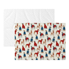 Load image into Gallery viewer, Greyhounds in Festive Winter Wear Blanket for Dog-Pet Furniture-2