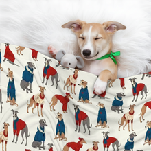 Load image into Gallery viewer, Greyhounds in Festive Winter Wear Blanket for Dog-Pet Furniture-Blanket for Dogs,Blankets,Greyhound,Home Decor-1