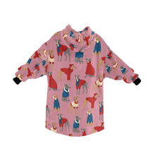 Load image into Gallery viewer, Greyhounds in Festive Winter Wear Blanket Hoodie-10