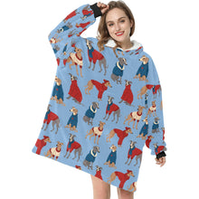 Load image into Gallery viewer, Greyhounds in Festive Winter Wear Blanket Hoodie-15